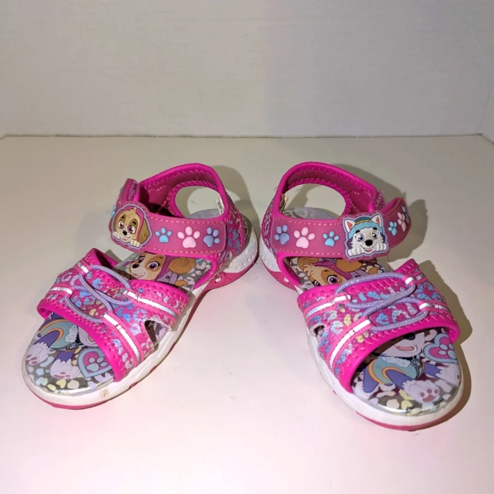 Nickelodeon Paw Patrol Toddler Girls Ankle Strap Light Up Sandals‎ Size 8